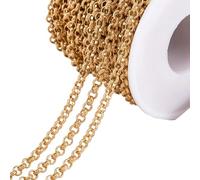 MCAOAL Composant de Bijoux en chaîne en cuivre Ronde en Forme de O de qualité supérieure pour Colliers Uniques, Bracelets, projets artisanaux, Accessoires de Pendentif en chaîne Ronde en O