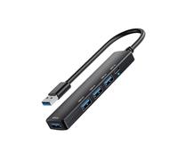 MCAOAL Concentrateur USB 3.0 à 5 ports Powred - Extenseur USB avec port d'alimentation USB C 5 V - Pour ordinateur portable, PC, CAR, connecteur d'alimentation USB C