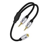 MCAOAL Connecteurs répartiteurs en Y CC 3,5 mm Connexion simultanée à double appareil sans alimentation pour film musical Répartiteur de casque en métal