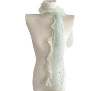 MCAOAL Écharpe Élégante Avec Bordure À Pois Et Dentelle Tissu Doux Et Aéré Enveloppe De Cou Polyvalente Indispensable Pour Un Usage Quotidien Écharpe Transparente Délicate