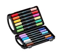 MCAOAL Ensemble de marqueurs de peinture acrylique à pointe douce, stylos marqueurs acryliques pour dessiner des cartes de vœux, faire du scrapbooking et du journal, marqueurs sûrs