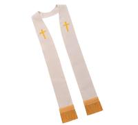 MCAOAL Étole du clergé avec croisé brodé et glands élégants pour événement de culte formel, cérémonie religieuse, étole de broderie