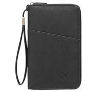 MCAOAL Fermeture éclair compacte Étui pour carte PU avec bloqueur Compartiments spacieux pour une gestion efficace du crédit et des licences Titulaire de crédit portable, Noir , Mass Beauty