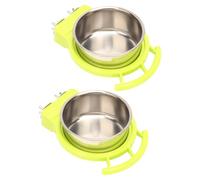 MCAOAL Heavy-Duty Metal Bird Food Container Oxidation Insusceptible & Easy Install for Macaws Mynahs Hygienic Outside for Budgies Parakeets