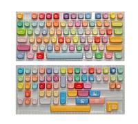 MCAOAL Lot complet de 132 touches PBT 5 côtés sublimation hauteur MOA pour claviers de jeu mécaniques, profil MOA, claviers de jeu mécaniques