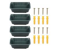 MCAOAL Lot de 4 pots de fleurs verticaux pour améliorer vos décors extérieurs avec des pots muraux élégants pour balcon Vert