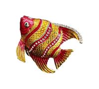 MCAOAL Présentoir à bijoux en forme de poisson, organisateur de bijoux, boîte de rangement avec embellissements élégants, boîte Vintage à Texture en alliage