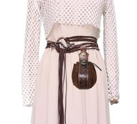 MCAOAL Renaissant Ceinture en corde nouée, accessoire de festival, ceinture victorienne avec poche gaufrée en cuir synthétique pour jeux de rôle Accessoires de jeu de rôle, Marron serpent avec sac