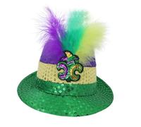 MCAOAL StPatricks Day Top Hat Casquette Jazzy à Plumes pour Femmes Hommes Carnaval Fête Festival Événement Rassemblement Casque Carnaval Événement Chapeau