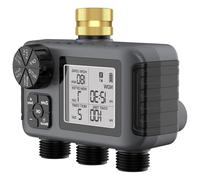 MCAOAL Système d'irrigation automatique réglable à 2 canaux - Minuterie d'eau - Pour jardins - Panneau d'affichage visible - Outil d'extérieur - Plan d'arrosage réglable