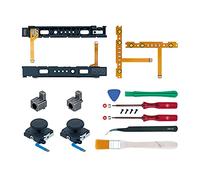 Mcbazel-18 en 1 Kit de Réparation de Remplacement pour Switch avec Tournevis, Outil d'ouverture, Joysticks 3D G/D, Boucle à Fermeture éclair, Câble Flexible Joycon(Non compatible avec la Switch 2)