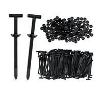 Mcbazel 200 Pièces Attaches-Câbles Universelles, avec Goupille et Bouton, Robustes et Autobloquantes, Attaches Noires Résistantes aux UV pour Réparation Automobile et Usage Quotidien [Noir]
