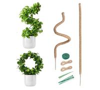 Mcbazel 2Pack 120cm Coir Poles for Climbing Plants - Flexible & Bendable Coconut Coir Supports for Monstera, Pothos & Indoor Plants with Complete Support Kit