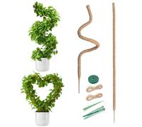 Mcbazel 2Pack 160cm Tiges en Fibre de Coco pour la Croissance des Plantes Grimpantes - Supports Flexibles et Cintrables en Fibre de Coco pour Monstera, Pothos et Plantes d'Intérieur avec Kit de Suppor