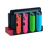 Mcbazel 4 en 1 Chargeur Manette Joycon Switch Dock Station de Charge,Support de Manette Joycon Switch Portable avec Indicateur LED Support Manette pour NS Switch/Switch OLED - Pas Switch 2