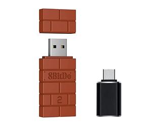 Mcbazel 8Bitdo Adaptateur USB sans Fil 2 Switch Compatible Windows, Mac, Raspberry Pi, Xbox Series X&S, Xbox One, Pro Controller (Convient avec Switch 2)
