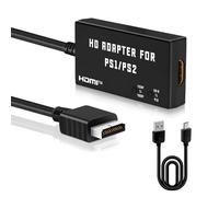 Mcbazel Adaptateur PS1/PS2 vers HDMI avec Sortie S-Video, Convertisseur HD 480p/720p, Prend en Charge Les Rapports D'écran 4:3 et 16:9 Jeu à Faible Latence pour Les Consoles PS1/2 vers TV HD PS2 HDMI