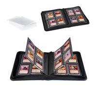 Mcbazel Album de Protection pour Cartes de Jeu Transparent - 112 Emplacements pour Cartes, 4 Poches, Cuir PU Imperméable avec Couvertures Dures à Lumière Blanche 35PT, pour TCG/MTG
