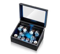 Mcbazel Boîte à Montres Automatique Ultra Silencieuse avec Lumière LED, Boîte de Rangement Luxe pour 6 Montres avec 5 Modes de Rotation et 6 Positions de Rangement Supplémentaires