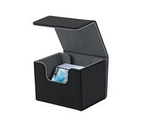 Mcbazel Boîte de Rangement pour MTG Cartes, Deck Box Rangement pour 100+ Cartes à Manches Simples, Support de Cartes pour Cartes TCG, étui de Rangement en Cuir PU per Deck Case - Noir