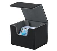 Mcbazel Boîte de Rangement pour MTG Cartes, Deck Box Rangement pour 100+ Cartes à Manches Simples, Support de Cartes pour Cartes TCG, étui de Rangement en Cuir PU per Deck Case - Noir