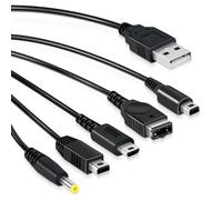 Mcbazel Câble de Chargeur USB 5 en 1 Remplacement, Compatible avec les Consoles DS Lite/NDS/New 3DS XL/New 3DS/3DS XL/3DS/2DS/DSi XL/Wii U/Gameboy Advance SP (GBA SP)/PSP1000/2000/3000