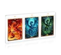 Mcbazel Cadre Transparent Magnétique pour Cartes Toploader 35PT, Pochette de Cartes à Collectionner avec Fermeture Magnétique pour 3 Cartes, Compatible avec Yugioh, Pokémon, 9 cm × 6,5 cm