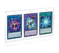 Mcbazel Cadre Transparent Magnétique pour Cartes Toploader 35PT, Pochette de Cartes à Collectionner avec Fermeture Magnétique pour 3 Cartes, Compatible avec Yugioh, 8.7 cm × 6 cm