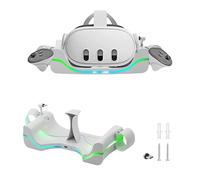 Mcbazel Casque VR Station de Charge Murale pour Quest 3 avec Lumière Respirante 7 Couleurs, Support de Charge Rapide Magnétique pour Casque Quest 3 Only - Blanc