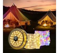 Mcbazel Guirlande Lumineuse de Camping de Noël, Lampe de Camping Extérieure Rechargeable Rétractable de 12M, Lumières LED Ambiance de Noël et Camping IP67 Étanche pour Extérieur/Intérieur