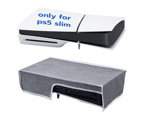 Mcbazel Housse Anti-Poussière Housse de Protection Anti-Rayures Étanche pour PS5 Slim-Grise(Pas pour PS5/PS5 Pro)