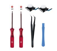 Mcbazel Kit de Réparation de Manette Joycon pour NS Switch avec Tournevis Triwing et Pièce de Rechange Joycon Gauche et Droit pour Joystick Analogique Compatible avec Joy-Con Switch Lite/OLED - Blanc