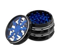 Mcbazel Moulin à épices 6,3 cm, moulin à épices en alliage d'aluminium pour cuisine, moulin à herbes portable pour épices - noir/bleu