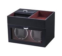 Mcbazel Multifonctionnel Remontoir de Montre pour 2 Montres, Montres Automatiques Affichage LED Lumière Boîte de Rangement de Bijoux avec Moteur Silencieux 1 Mode de Rotation- Vin Rouge