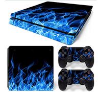 Mcbazel Pattern Series Stickers Autocollant de Peau de Vinyle pour PS4 Slim (Blue Flame)