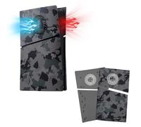 Mcbazel Plaques Avant de Remplacement pour PS5 Slim, Coques de Protection en ABS Durable avec Aérations de Refroidissement, Accessoire pour PlayStation 5 Slim Édition Digitale - Noir (Non compatible a