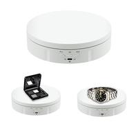 Mcbazel Plateau tournant électrique à 360 degrés pour Photographie, Support Rotatif électrique, 3 kg, pour présentation de Bijoux, Montres, Produits numériques - 14,5 cm (Blanc)