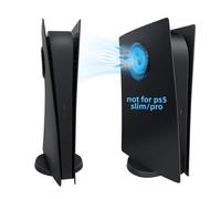 Mcbazel PS5 Console Faceplate Cover avec Refroidissement Air Slots Façade de Remplacement pour PS5 Digital Edition Console Anti Scratchproof Dustproof PS5 Plates - Noir(Pas pour PS5 Slim)