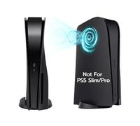 Mcbazel PS5 Façade Panneaux Latéraux de Remplacement Façade Rigide Console PS5 UHD Remplacement du Panneau de Ventilation de Refroidissement pour PS5 Disc Edition - Noir(Pas pour PS5 Slim/Pro)