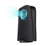 Mcbazel PS5 Façade Panneaux Latéraux de Remplacement Façade Rigide Console PS5 UHD Remplacement du Panneau de Ventilation de Refroidissement pour PS5 Disc Edition - Noir(Pas pour PS5 Slim/Pro)