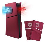 Mcbazel PS5 Slim Faceplate Remplacement ABS Housse de Protection de Façade Accessoires de Ventilation de Refroidissement pour PS5 Slim Disc Edition - Rouge(Non pour PS5/PS5 Pro)
