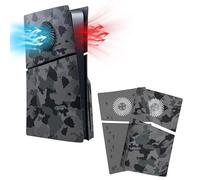 Mcbazel PS5 Slim Faceplate Remplacement ABS Housse de Protection de Façade Accessoires de Ventilation pour Playstation 5 Slim Disc Edition - Camouflage(Non pour PS5/PS5 Pro)
