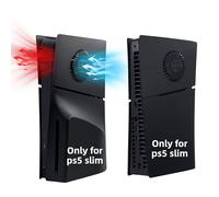 Mcbazel PS5 Slim Faceplate Remplacement ABS Housse de Protection de Façade Accessoires de Ventilation de Refroidissement pour PS5 Slim Disc Edition - Noir(Non pour PS5/PS5 Pro)