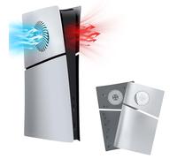Mcbazel PS5 Slim Faceplate Remplacement ABS Housse de Protection de Façade Accessoires de Ventilation pour PlayStation 5 Slim Digital Edition - Argent(Non pour PS5/PS5 Pro)