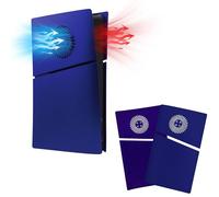 Mcbazel PS5 Slim Faceplate Remplacement ABS Housse de Protection de Façade Accessoires de Ventilation de Refroidissement pour PlayStation 5 Slim Digital Edition - Bleu(Non pour PS5/PS5 Pro)