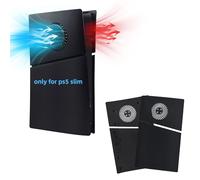 Mcbazel PS5 Slim Faceplate Remplacement ABS Housse de Protection de Façade Accessoires de Ventilation de Refroidissement pour PS5 Slim Digital Edition - Noir(Non pour PS5/PS5 Pro)