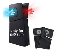 Mcbazel PS5 Slim Faceplate Remplacement ABS Housse de Protection de Façade Accessoires de Ventilation de Refroidissement pour PS5 Slim Disc Edition - Noir(Non pour PS5/PS5 Pro)