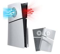Mcbazel PS5 Slim Faceplate Remplacement Plaque de Panneau Latéral Rigide ABS Housse de Protection de Façade Accessoires de Ventilation pour PS5 Slim Disc Edition - Argent(Non pour PS5/PS5 Pro)