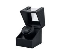 Mcbazel Remontoir de Montre pour Montres Automatiques Boîte de Remontoir Unique en Cuir PU Motif en Fibre de Carbone avec Prise UE - Noir