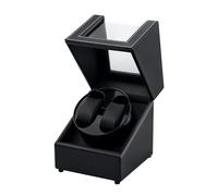 Mcbazel Remontoir Montre Automatique Cuir Boîte de Remontoir à Double Montre,USB-DC Chargeant le Double Ecrins pour Montres Automatiques d'unité Rotative à Double Montre Silencieux 2 Mode Rotation